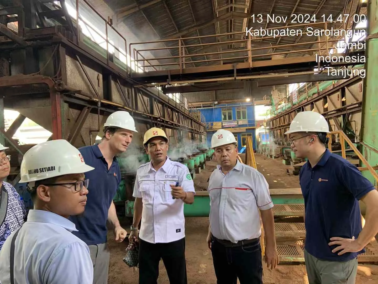 Enwise and partners visiting an Indonesian palm oil mill in November 2024
