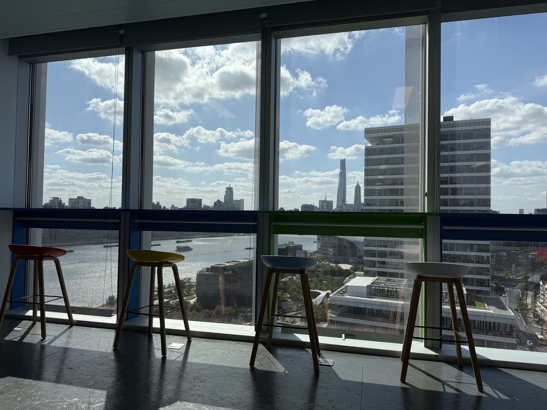 Riverside lounge with floor-to-ceiling windows over the Huangpu River