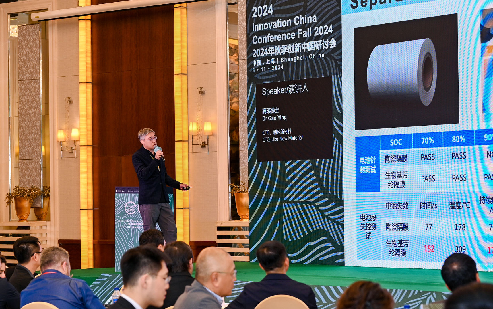 Dr Gao Ying, CEO of Like New Material in front of judges